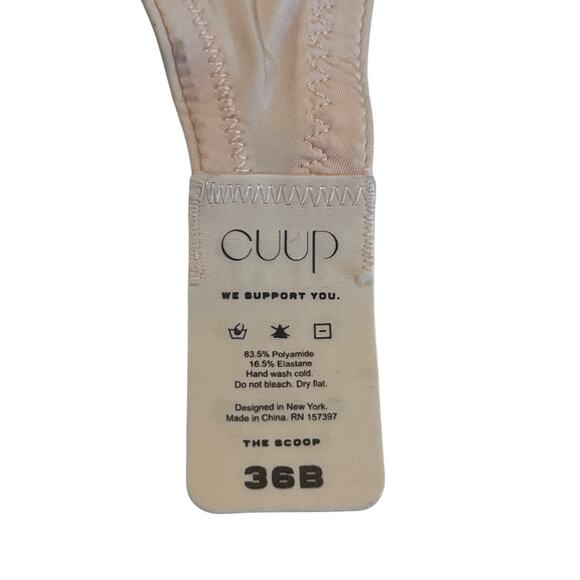 Cuup The Scoop Unlined Contour Wire Bra Women's Size 36B Micro, Blush MSRP $78 - Picture 3 of 7